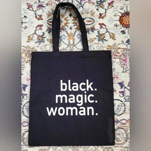 NWOT Black 100% Cotton Soft Tote Bag